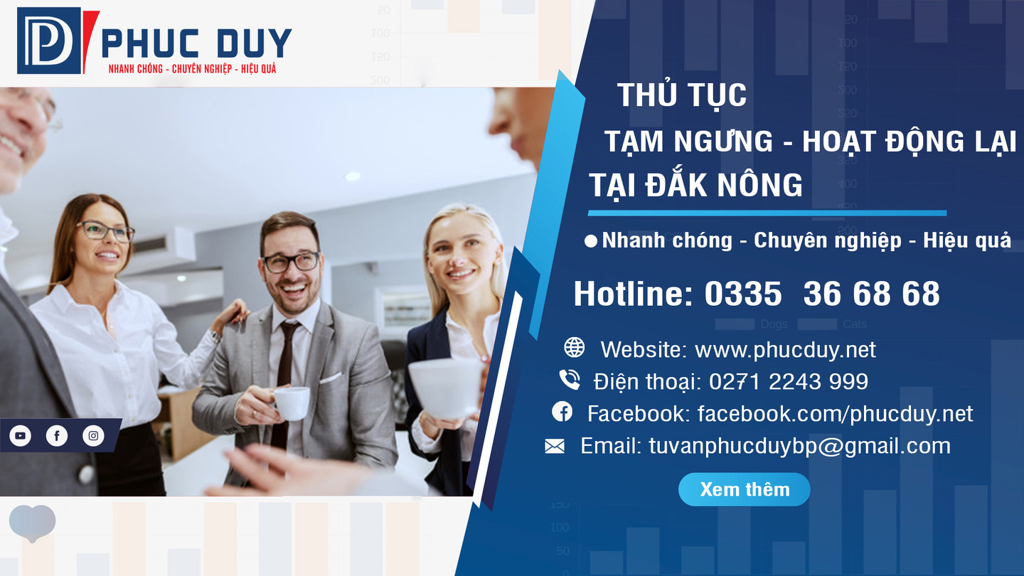 Thủ tục tạm ngưng- hoạt động lại tại Đắk Nông