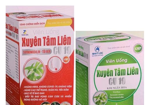 Hai sản phẩm xuyên tâm liên giả mạo nội dung kháng COVID-19