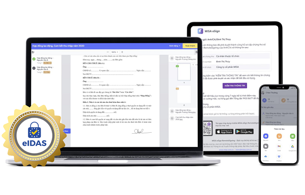 MISA là đơn vị tiên phong cung cấp chữ ký số từ xa đạt tiêu chuẩn eIDAS của châu Âu và được Bộ TT&TT cấp phép tại Việt Nam