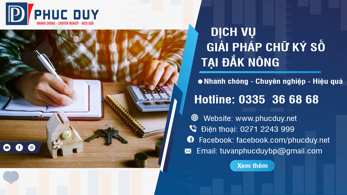 Giải pháp chữ ký số của PHÚC DUY tại Đắk Nông